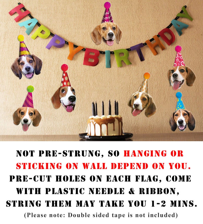 Silvima Beagle Birthday Garland, Funny Beagle Face Portrait Happy Birthday Banner, Dog Bday Party Supplies - Image 2